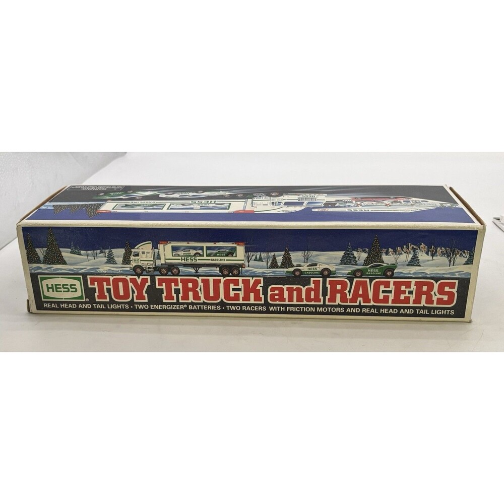 Vintage 1997 Hess Toy Truck and Racers with Box and Packaging Rare